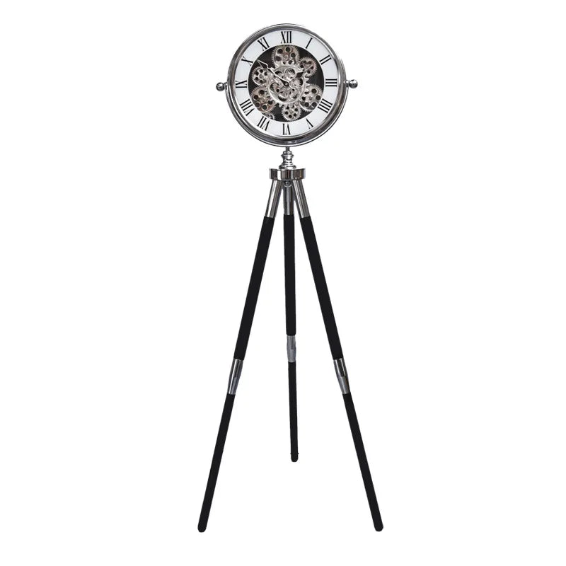 Tripod Floor Clock Luxury Floor Clocks Modern American Decor Standing Watch Mental Creative Nordic Living Room Standing Watches