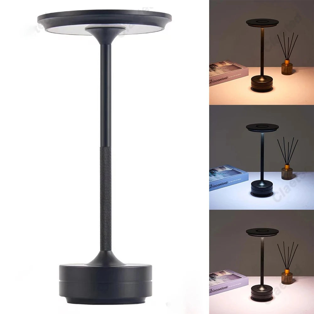 Rechargeable Wireless Table Lamp LED Touch Sensor Desktop Night Light Reading Lamp for Restaurant Hotel Bar Bedroom Decor Light