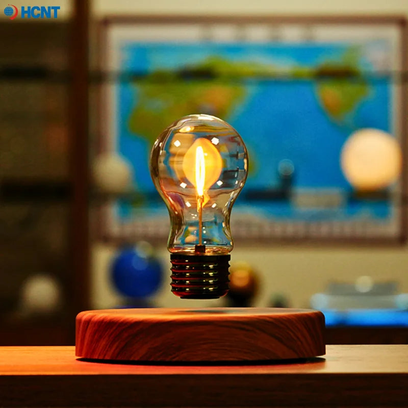 HCNT Levitating Bulb Lamp Magnetic Floating Light Desk Lamp Table lamp Night Light Automatic Rotating Light for Unique Gifts