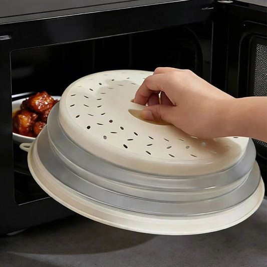 10.5 inch Microwave Cover Foldable Microwave Lid Heat Resistant Splatter Collapsible Microwave Splatter Guard for Kitchen Gadget