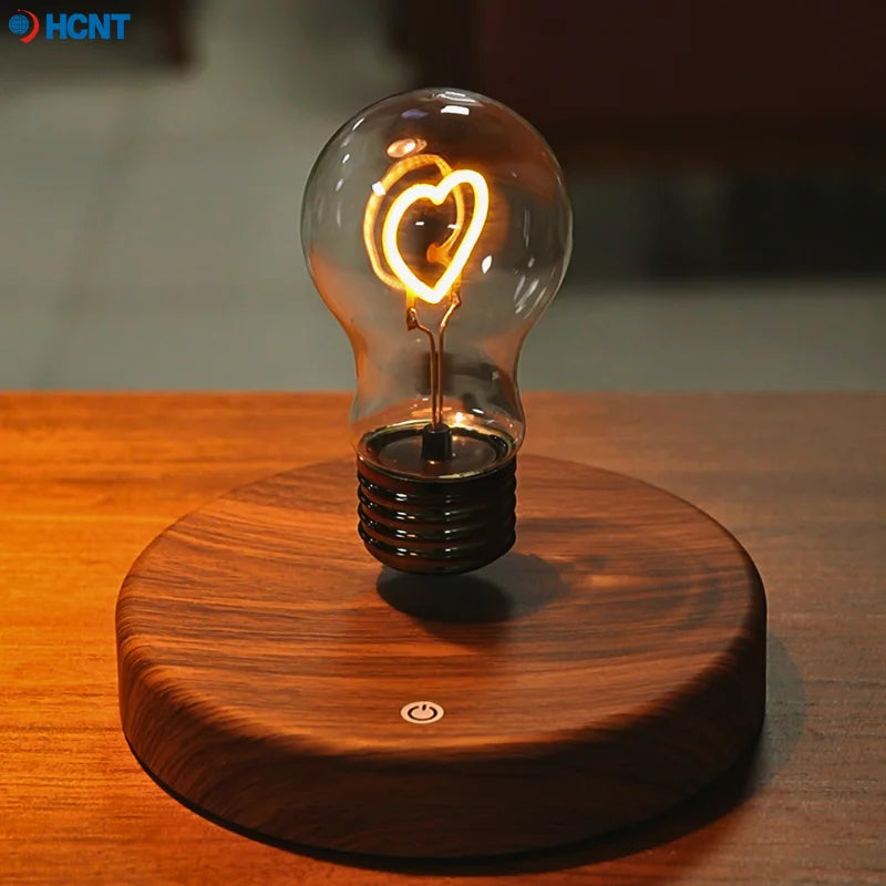 HCNT Levitating Bulb Lamp Magnetic Floating Light Desk Lamp Table lamp Night Light Automatic Rotating Light for Unique Gifts