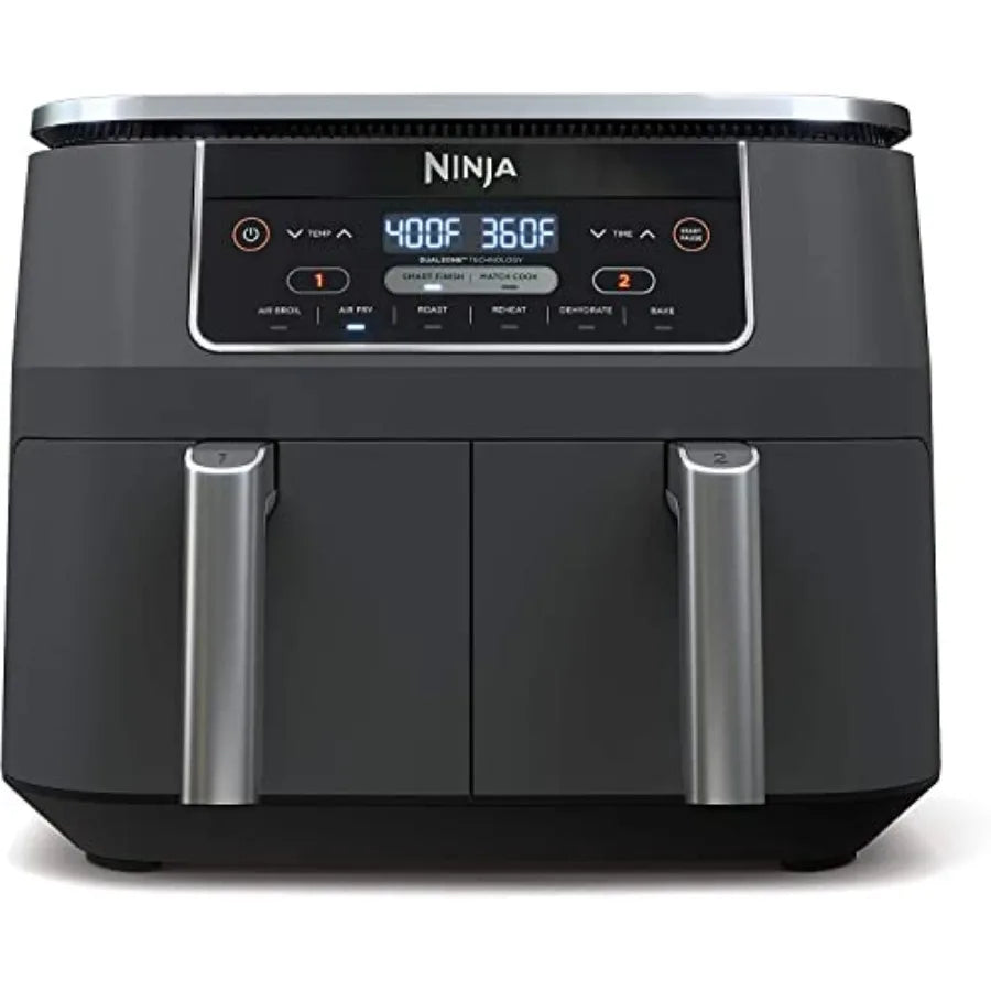 6-in-1 DualZone Air Fryer with 8-Quart Capacity and Two Separate Baskets for Simultaneous Cooking of Multiple Dishes at Differe