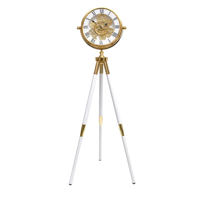 Tripod Floor Clock Luxury Floor Clocks Modern American Decor Standing Watch Mental Creative Nordic Living Room Standing Watches