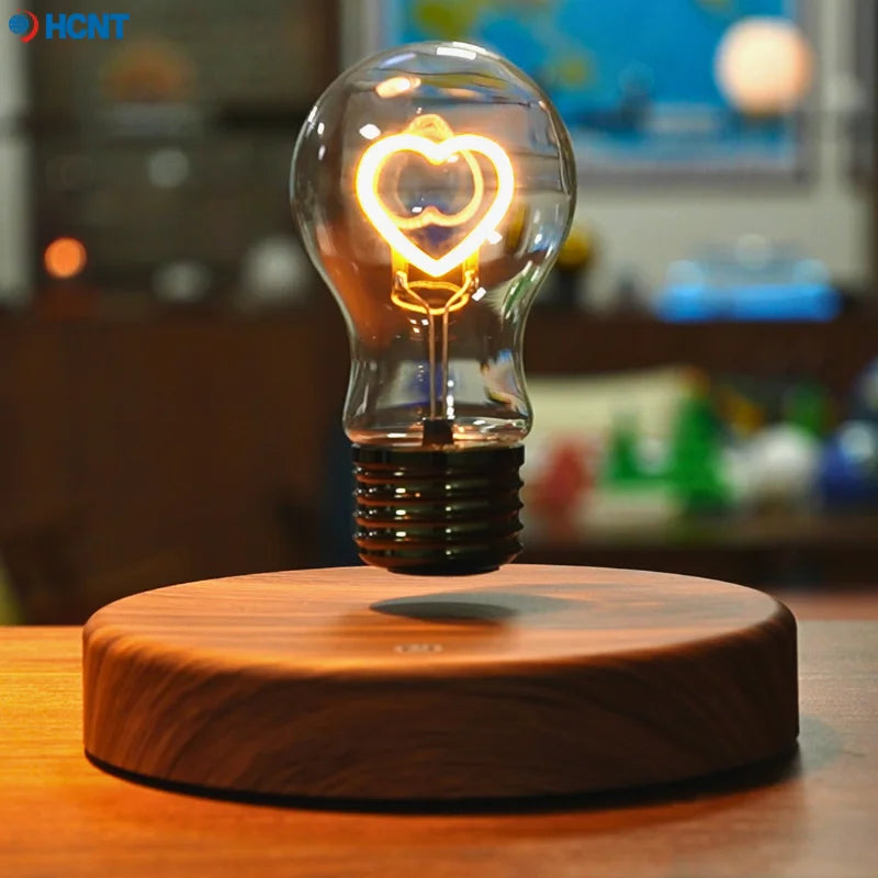 HCNT Levitating Bulb Lamp Magnetic Floating Light Desk Lamp Table lamp Night Light Automatic Rotating Light for Unique Gifts
