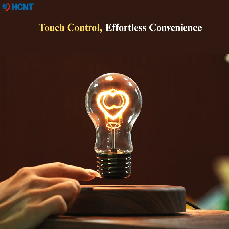 HCNT Levitating Bulb Lamp Magnetic Floating Light Desk Lamp Table lamp Night Light Automatic Rotating Light for Unique Gifts