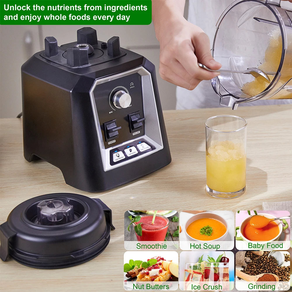 Automatic Program Professional Kitchen Smoothie Blender BPA FREE 2L Low-profile Jar Food Mixer Juicer Ice Crusher