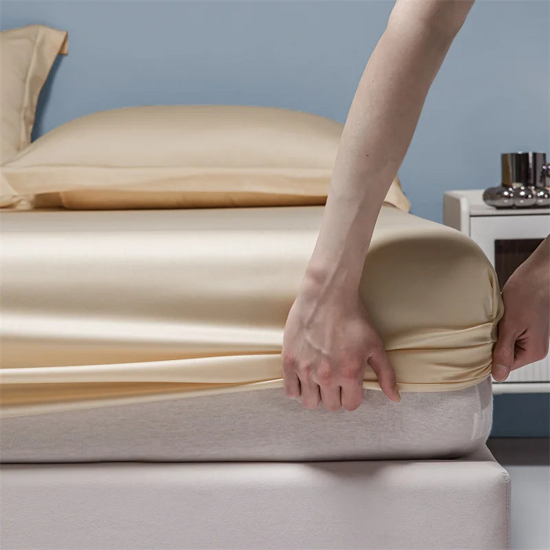 Luxury 100% Egyptian Cotton Bed Sheets Set Ultra Soft 1000 Thread Count Comfor & Durable Bed Sheet Fitted Sheet Pillowcase Solid