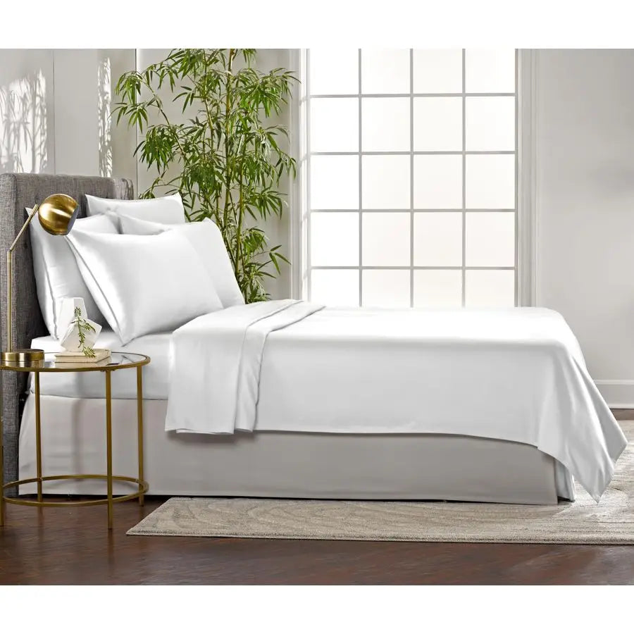 Queen Sheets, Genuine 100 Organic Viscose Derived from Bamboo Bed Sheet Set, Luxuriously Soft amp Cooling, Double Stitching, 2 Y