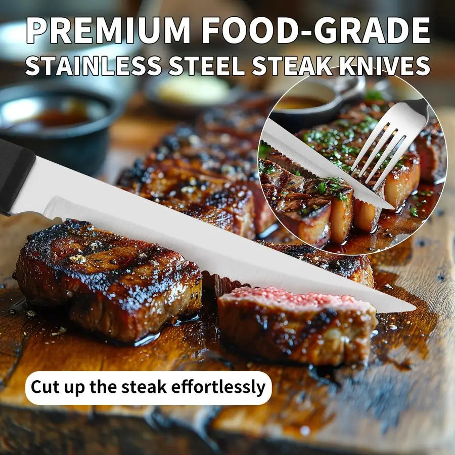 Silverware Set for 8 with Flatware Drawer Organizer, Stainless Steel Cutlery Set with Steak Knives, Include Spoons and Forks Set