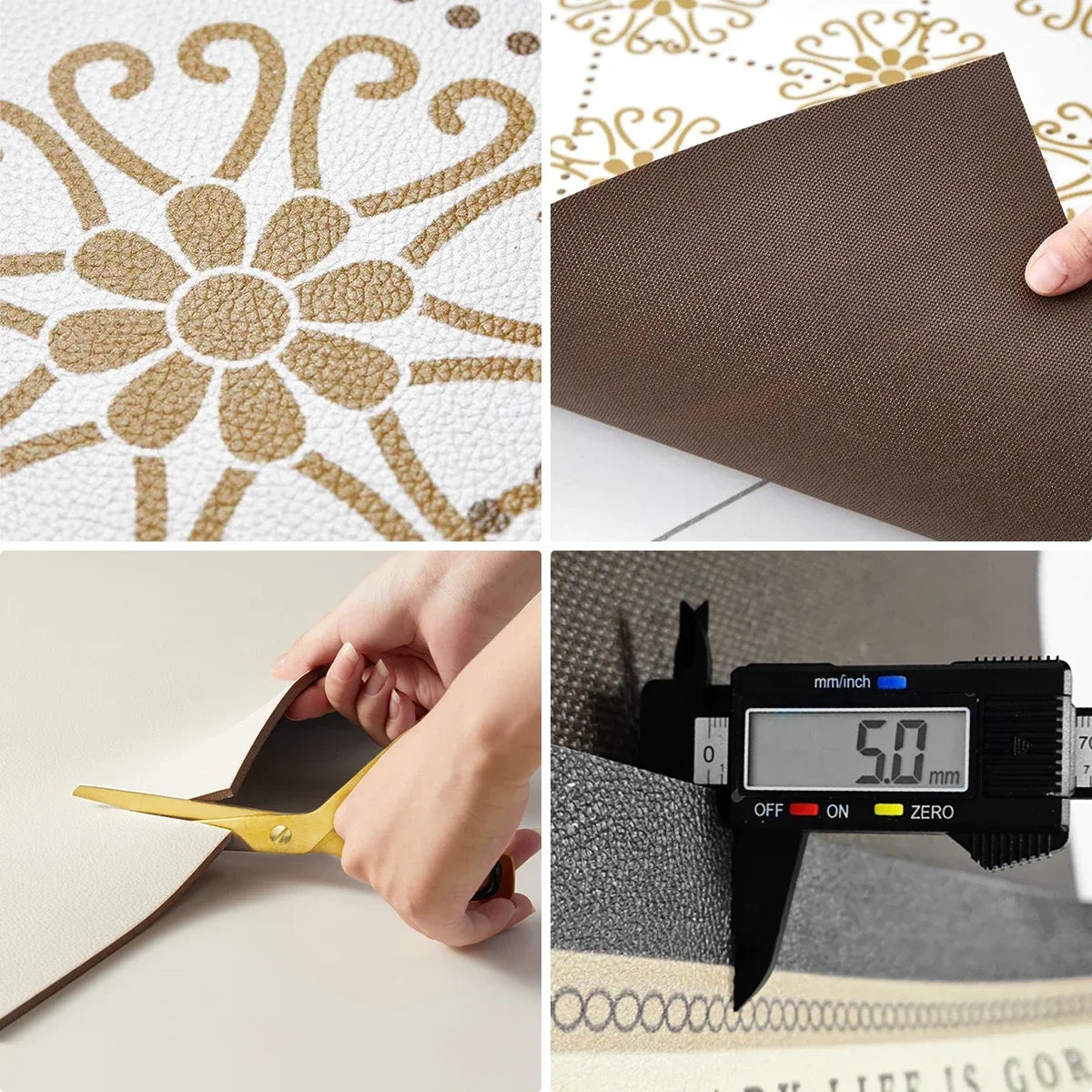 Kitchen Floor Mat Floral Plant Style Pvc Leather Non-slip Carpet Waterproof Oil-proof Foot Mats Large Area Home Decoration Rug